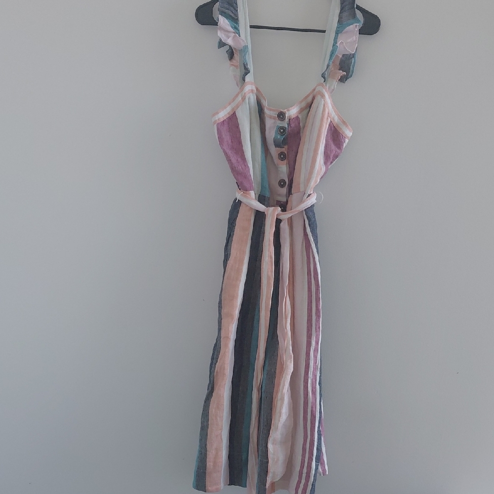 J. Crew Multicolor Striped Midi Dress